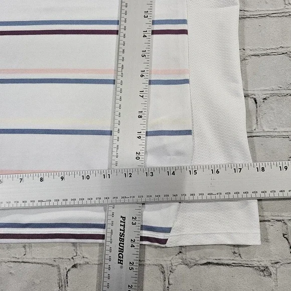 RLX Ralph Lauren Golf Tennis Sleeveless 1/2 Zip Polo Shirt Striped WOMENS SZ S - Picture 4 of 7